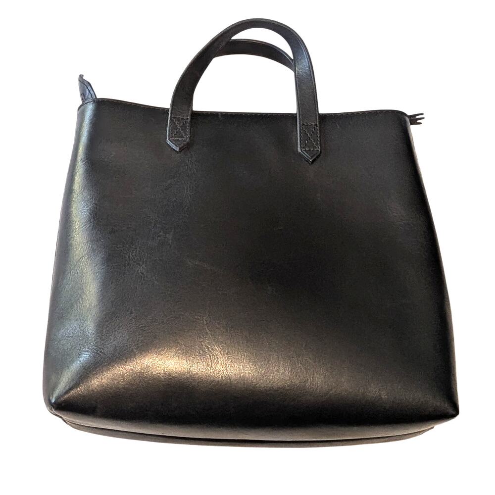 Madewell Small Transport Top Handle Crossbody Bag Black Leather Missing Strap - Picture 3 of 9